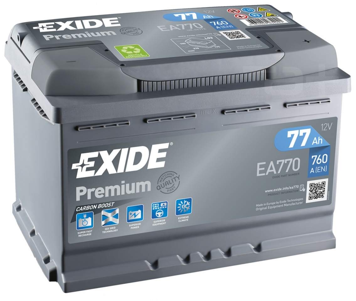 EXIDE EA770 — 77 Ah/12V EXIDE PREMIUM Euro EA770