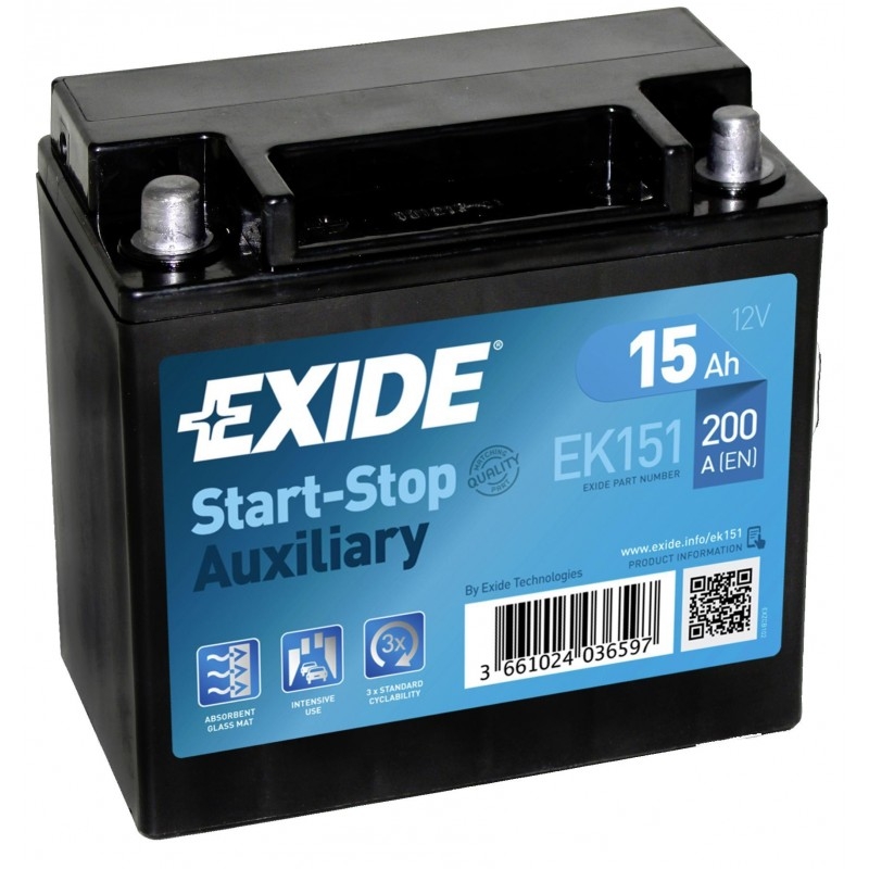 EXIDE EK151 — 15 Ah/12V EXIDE  AGM AUXILIARY (1) EK151